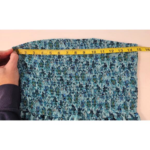 BOG Darcy jumper LOOK blue floral Flare boho summer one piece whimsical fun L - Picture 11 of 12